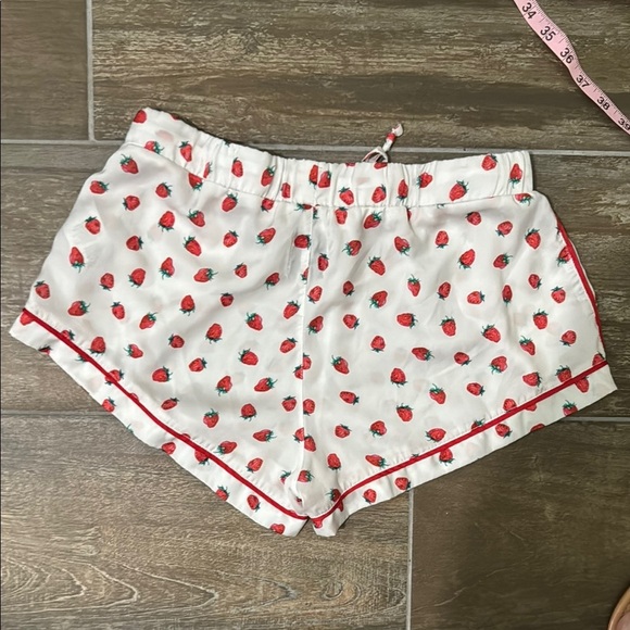 REVOLVE PLUSH White and Red Strawberry Pajama Shorts - Picture 6 of 6